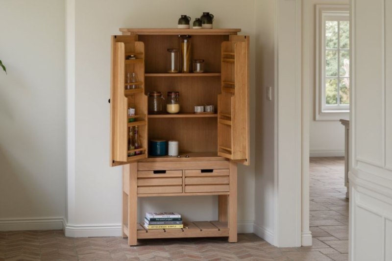 Gallery Direct Eton Natural Larder Cupboard Gallery Direct Eton Natural Larder Cupboard