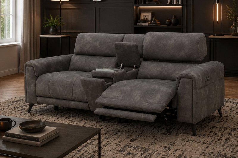 Lumea Tech Smart 3 Seater Recliner Sofa with Power Headrest, Heat Function & Tech Console Lumea Tech Smart 3 Seater Recliner Sofa with Power Headrest, Heat Function & Tech Console