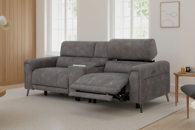 Lumea Tech 3 Seater Recliner Sofa with Power Headrest, Heat Function & Tech Console Lumea Tech 3 Seater Recliner Sofa with Power Headrest, Heat Function & Tech Console