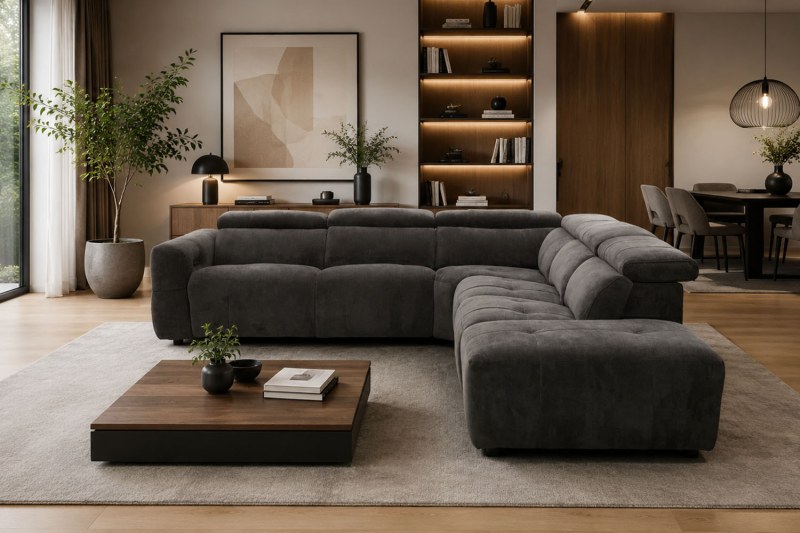 Monaco 6 Seater Corner Sofa with Power Recliner and Headrest Monaco 6 Seater Corner Sofa with Power Recliner and Headrest
