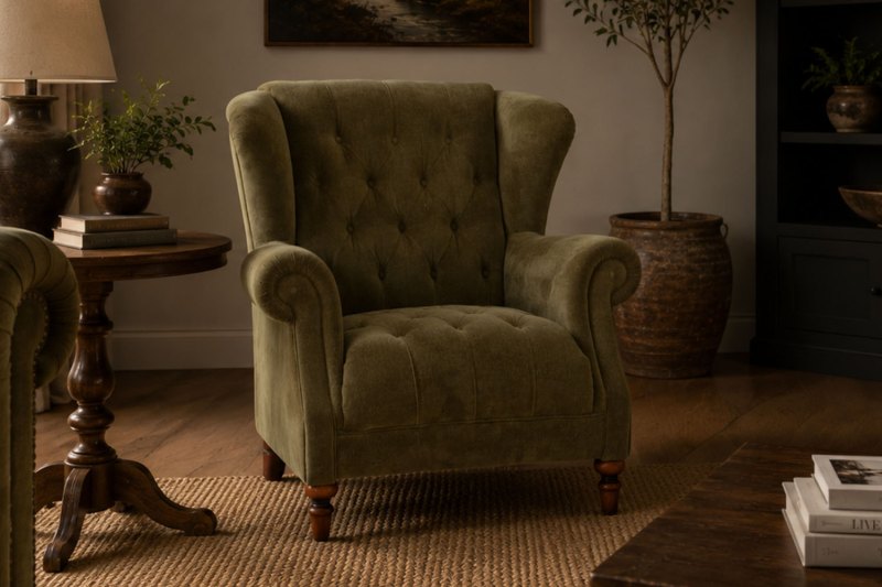 Buckland Chesterfield Buttoned Wing Chair Buckland Chesterfield Buttoned Wing Chair