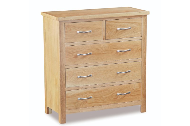 New Trinity Natural Oak 2 over 3 Chest of Drawers New Trinity Natural Oak 2 over 3 Chest of Drawers