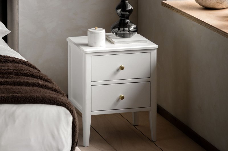 Gallery Direct Acton White 2 Drawer Bedside Table Gallery Direct Acton White 2 Drawer Bedside Table