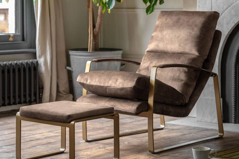 Gallery Direct Fabien Lounger Chair in Mineral Soft Fabric Gallery Direct Fabien Lounger Chair in Mineral Soft Fabric