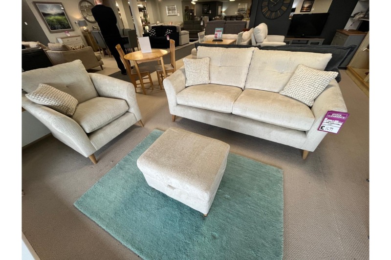 Ex-Display Redruth - Molly 3 Seater Sofa, Chair and Stool Ex-Display Redruth - Molly 3 Seater Sofa, Chair and Stool