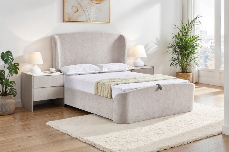 Blaire Storage Ottoman Bed in Weave Fabric Blaire Storage Ottoman Bed in Weave Fabric