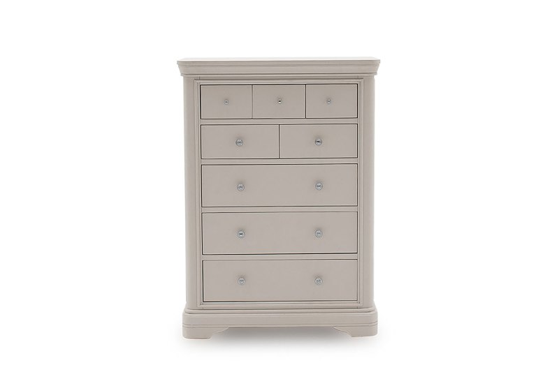 Mabel Wooden 8 Drawer Chest in Painted Taupe Finish Mabel Wooden 8 Drawer Chest in Painted Taupe Finish