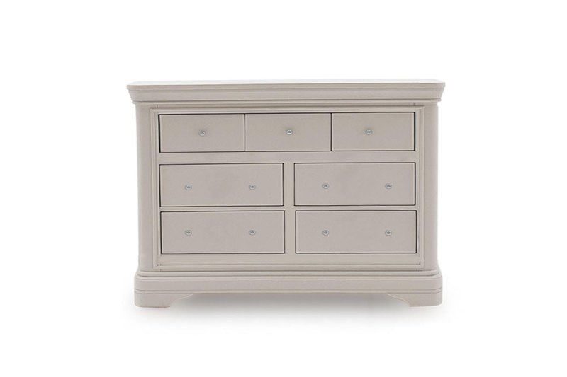 Mabel Wooden 7 Drawer Chest in Painted Taupe Finish Mabel Wooden 7 Drawer Chest in Painted Taupe Finish