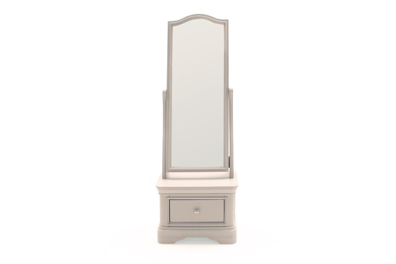 Mabel Wooden Cheval Mirror in Painted Taupe Finish Mabel Wooden Cheval Mirror in Painted Taupe Finish