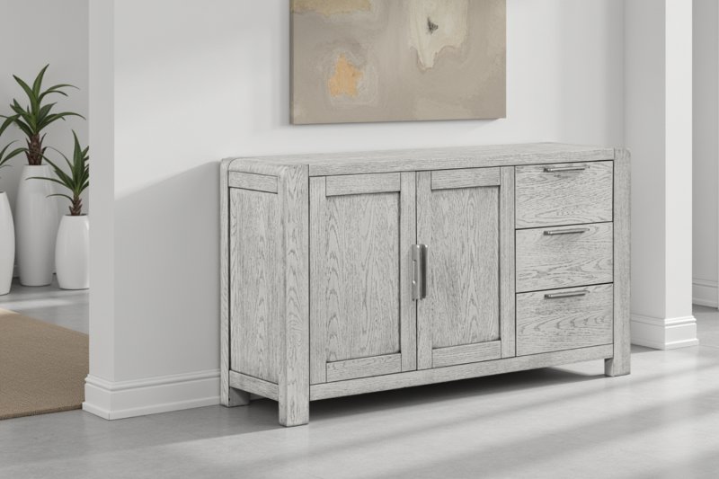 Amsterdam Washed Grey Oak 2 Door Sideboard Amsterdam Washed Grey Oak 2 Door Sideboard