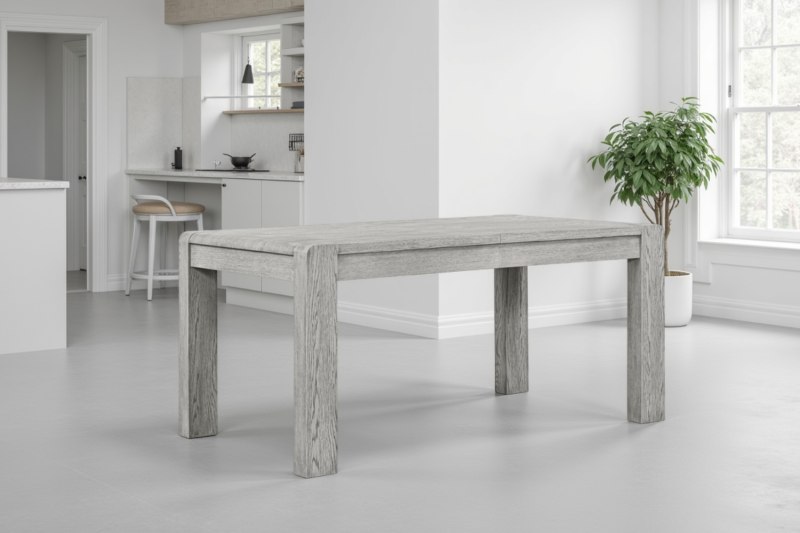 Amsterdam Washed Grey Oak 6-8 Seater Extending Dining Table - 160cm-210cm Amsterdam Washed Grey Oak 6-8 Seater Extending Dining Table - 160cm-210cm