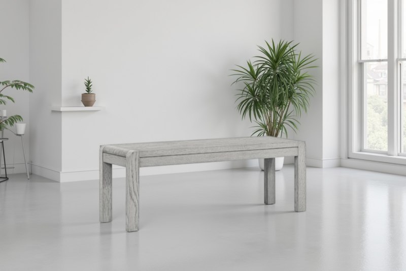 Amsterdam Washed Grey Oak Dining Bench Amsterdam Washed Grey Oak Dining Bench