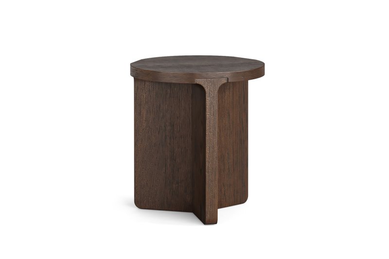 California Dark Oak Round Side Table California Dark Oak Round Side Table
