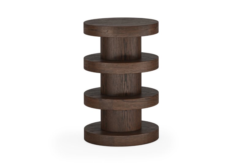 California Dark Oak Bobbin Side Table California Dark Oak Bobbin Side Table