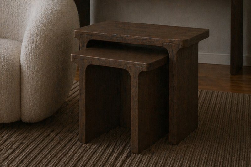 California Dark Oak Rectangular Nest of Tables California Dark Oak Rectangular Nest of Tables