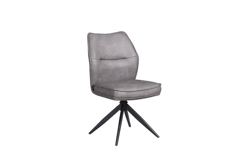 Deigo 180° Swivel Dining Chair in Charcoal PU Leather Deigo 180° Swivel Dining Chair in Charcoal PU Leather