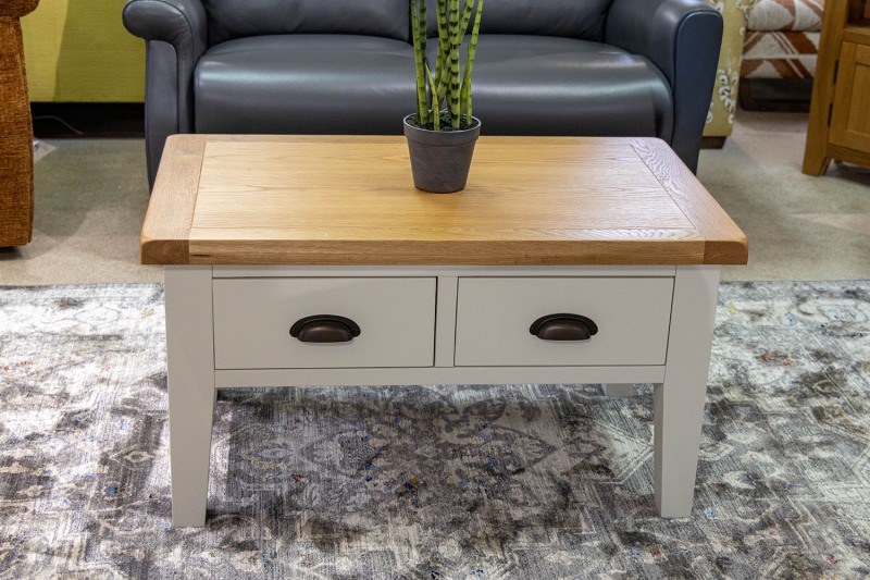 Ex-Display Liskeard - Wexford Painted Oak White Storage Coffee Table Ex-Display Liskeard - Wexford Painted Oak White Storage Coffee Table