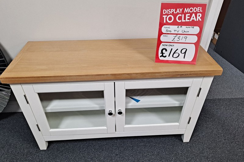 Ex-Display Plymouth - Essentials Painted Oak White Standard TV Unit Ex-Display Plymouth - Essentials Painted Oak White Standard TV Unit