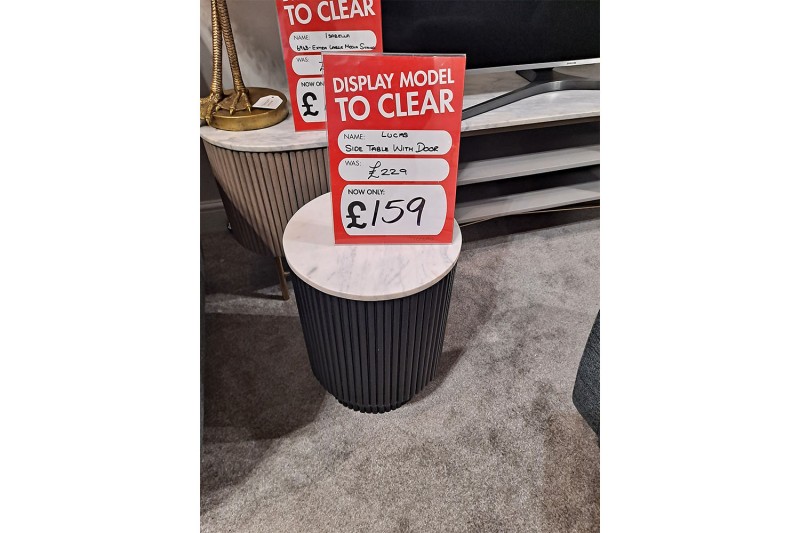 Ex-Display Plymouth - Lucas Black Slatted Storage Side Table Ex-Display Plymouth - Lucas Black Slatted Storage Side Table