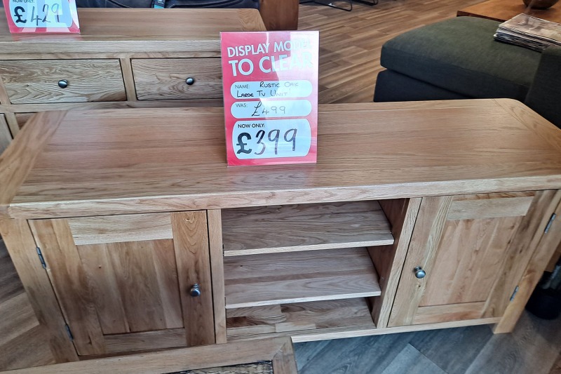 Ex-Display Plymouth - Rustic Oak Large TV Unit Ex-Display Plymouth - Rustic Oak Large TV Unit