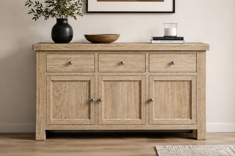 Normandy White Wash Large Sideboard Normandy White Wash Large Sideboard