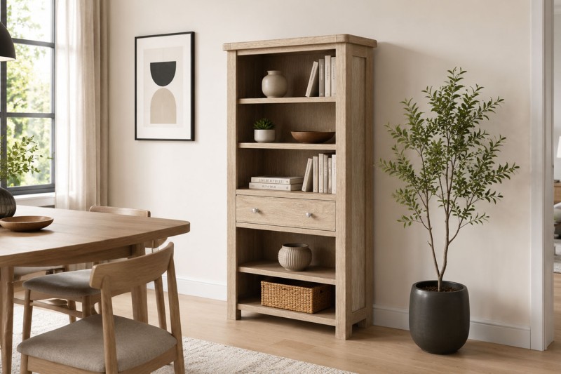 Normandy White Wash Large Bookcase Normandy White Wash Large Bookcase