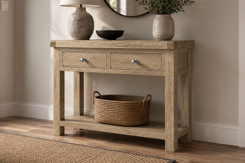 Normandy White Wash Console Table Normandy White Wash Console Table