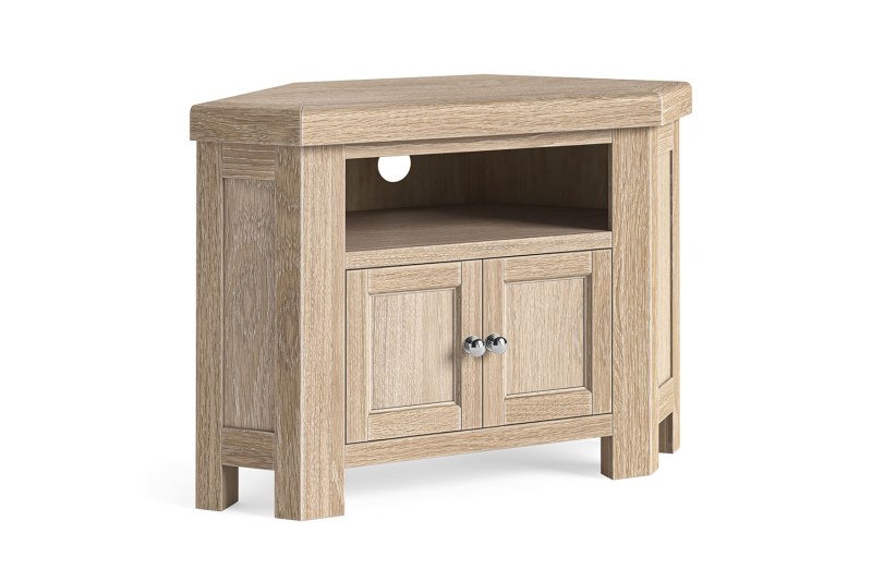 Normandy White Wash Corner TV Unit Normandy White Wash Corner TV Unit