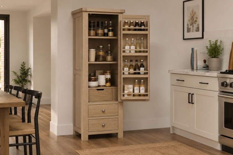 Normandy White Wash Single Kitchen Larder Unit Normandy White Wash Single Kitchen Larder Unit