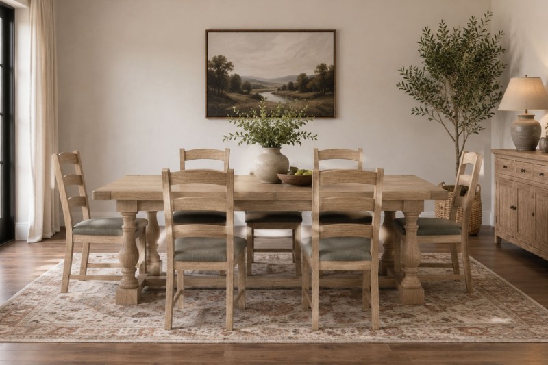 Normandy White Wash Large Ext 200-245cm Trestle Dining Table Normandy White Wash Large Ext 200-245cm Trestle Dining Table