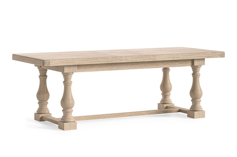 Normandy White Wash Large Ext 200-245cm Trestle Dining Table Normandy White Wash Large Ext 200-245cm Trestle Dining Table