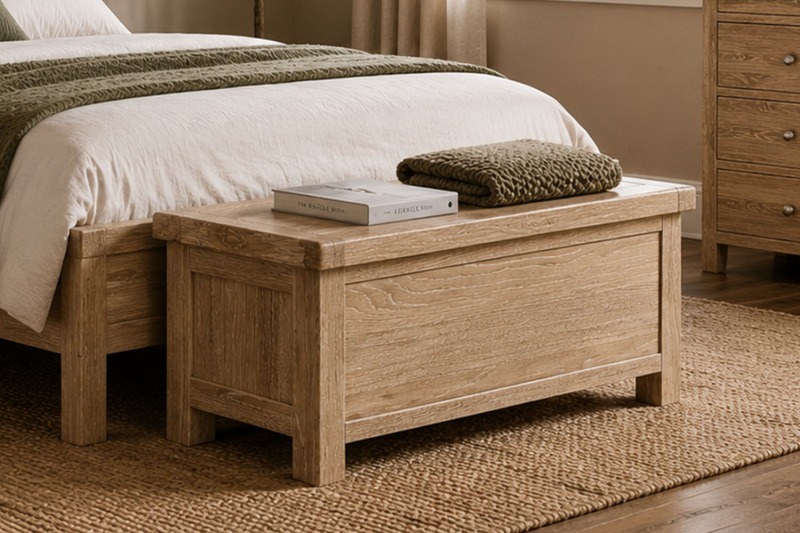 Normandy White Wash Blanket Box Normandy White Wash Blanket Box