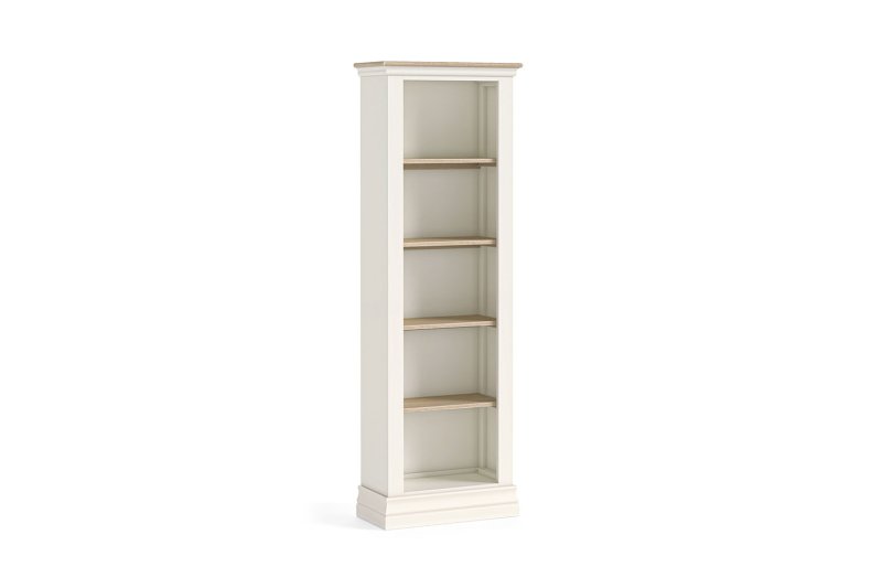 Provence Painted Off-White Oak Slim Bookcase Provence Painted Off-White Oak Slim Bookcase
