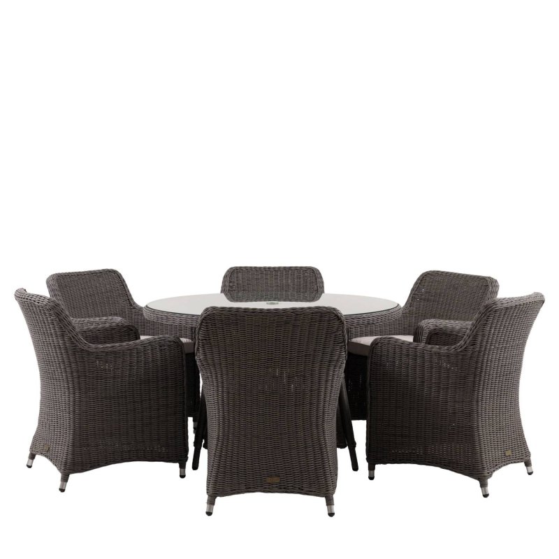 Gallery Direct Ascot Outdoor Round Dining Set & 6 Chairs Gallery Direct Ascot Outdoor Round Dining Set & 6 Chairs