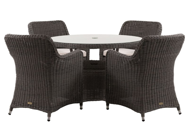 Gallery Direct Ascot Outdoor Round Dining Set & 4 Chairs Gallery Direct Ascot Outdoor Round Dining Set & 4 Chairs