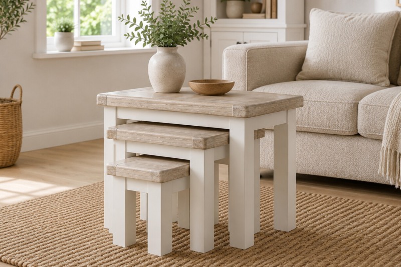 Windsor Country Oak Painted Nest of Tables Windsor Country Oak Painted Nest of Tables