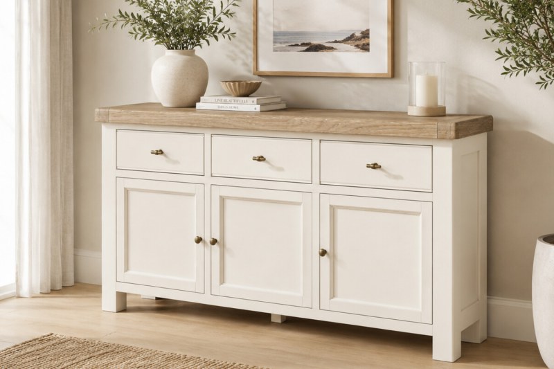 Windsor Country Oak Painted Large Sideboard Windsor Country Oak Painted Large Sideboard