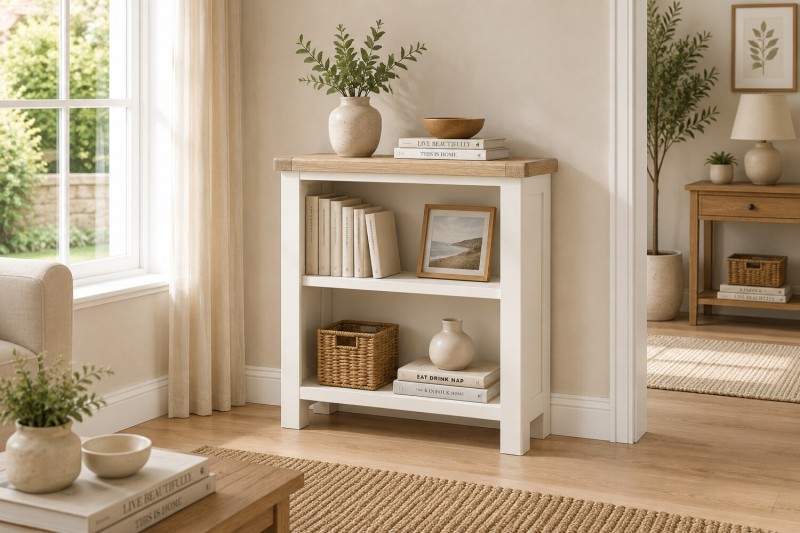 Windsor Country Oak Painted Low Bookcase Windsor Country Oak Painted Low Bookcase