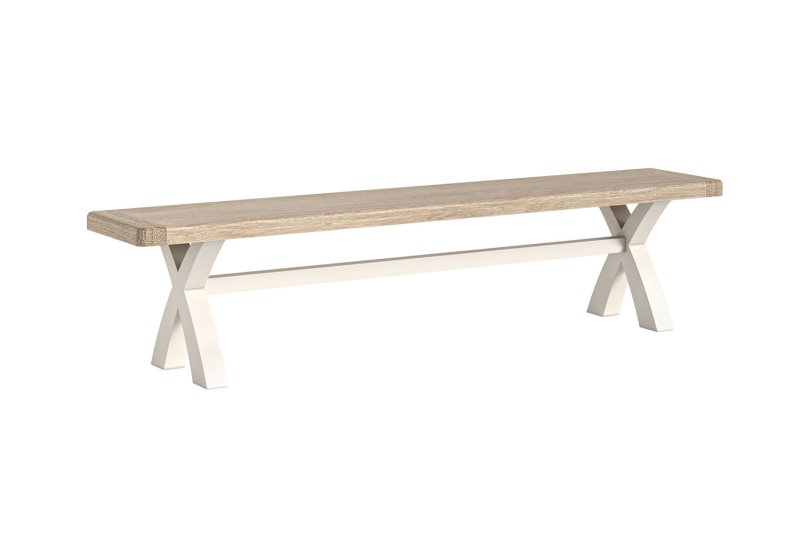 Windsor Country Oak Painted Cross-Leg Dining Bench Windsor Country Oak Painted Cross-Leg Dining Bench