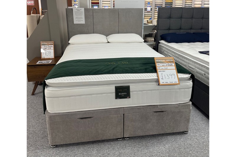 Ex-Display Newquay - Belgravia 2000 5ft King Size Ottoman Storage Divan Bed + 3 Panel Headboard Ex-Display Newquay - Belgravia 2000 5ft King Size Ottoman Storage Divan Bed + 3 Panel Headboard