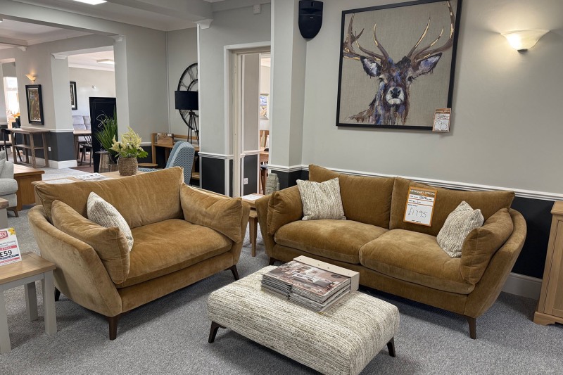 Ex-Display Newquay - Ellis Large Sofa, Cuddler Chair and Bench Stool Ex-Display Newquay - Ellis Large Sofa, Cuddler Chair and Bench Stool