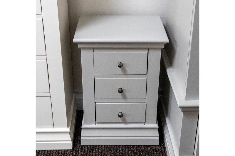 Ex-Display Liskeard - Burgundy 3 Drawer Bedside Table Ex-Display Liskeard - Burgundy 3 Drawer Bedside Table