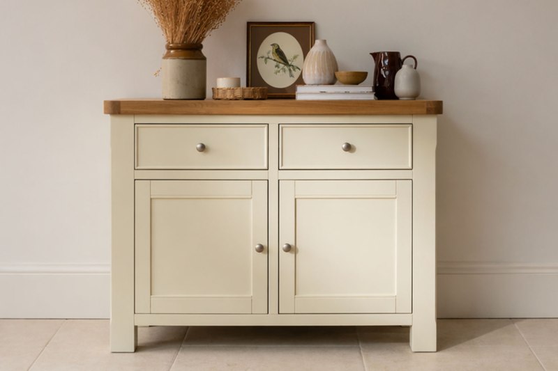 Burford Painted Oak Narrow Sideboard Burford Painted Oak Narrow Sideboard