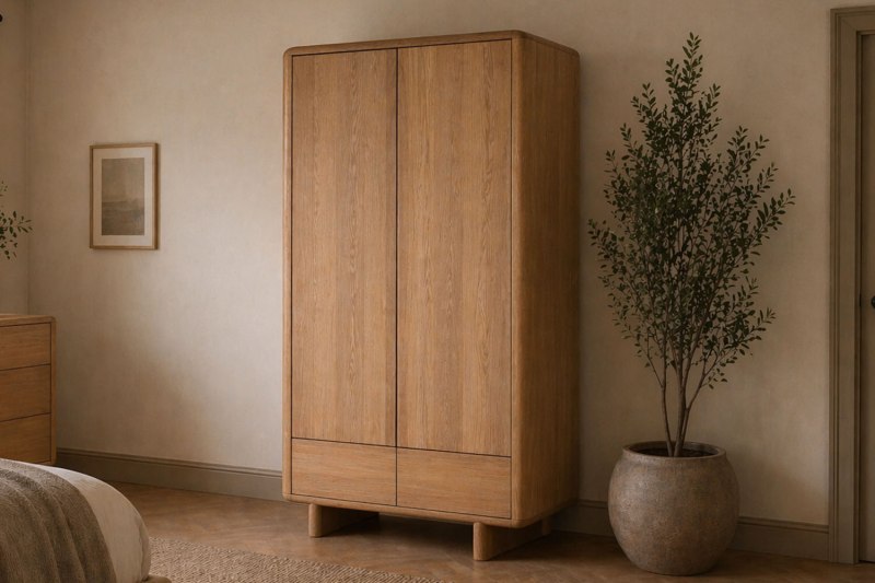 Flynn Natural Oak Double Wardrobe Flynn Natural Oak Double Wardrobe