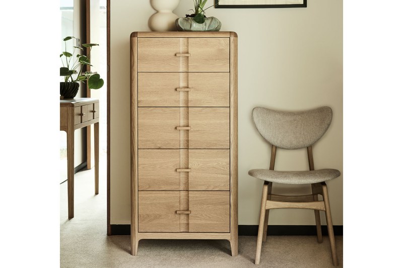 G Plan Maddison Oak 5 Drawer Tall Chest of Drawers G Plan Maddison Oak 5 Drawer Tall Chest of Drawers