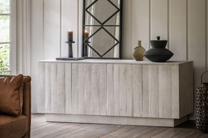 Gallery Direct Iowa 4 Door Sideboard Whitewash 1700x450x700mm Gallery Direct Iowa 4 Door Sideboard Whitewash 1700x450x700mm