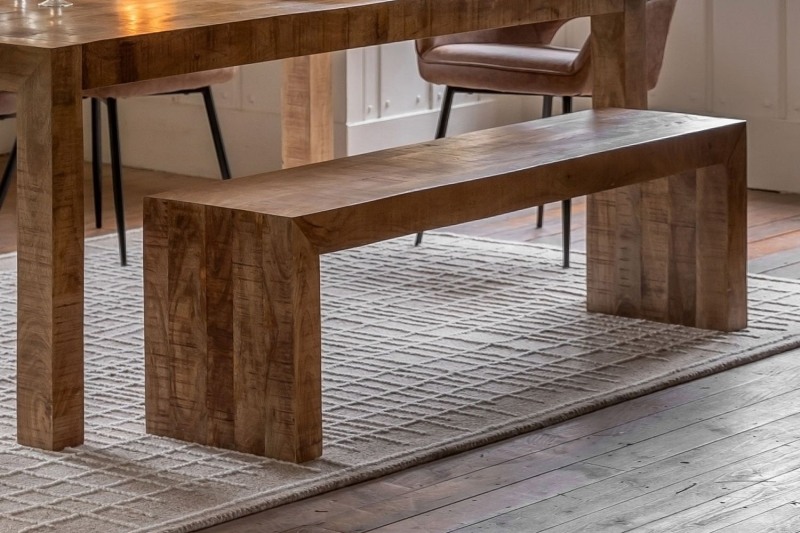 Gallery Direct Iowa Dining Bench Natural 1600x360x450mm Gallery Direct Iowa Dining Bench Natural 1600x360x450mm