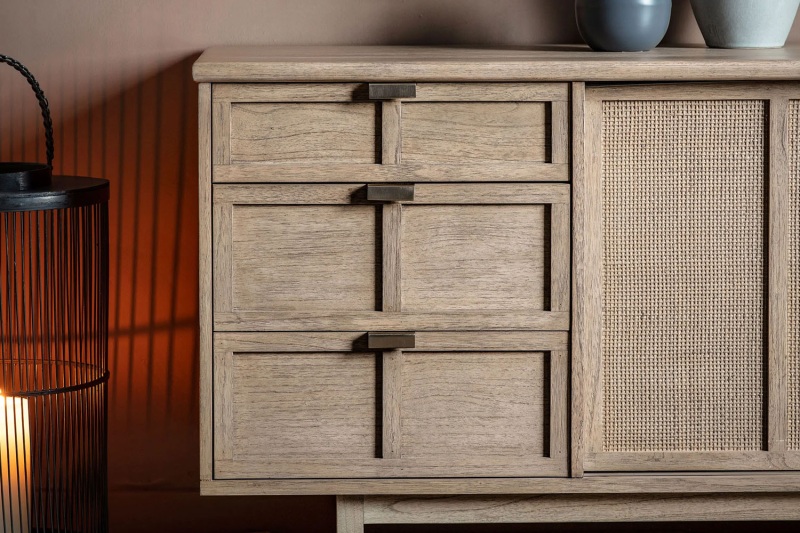 Gallery Direct Kyoto 3 Drawer 2 Door Sideboard 1500x450x700mm Gallery Direct Kyoto 3 Drawer 2 Door Sideboard 1500x450x700mm