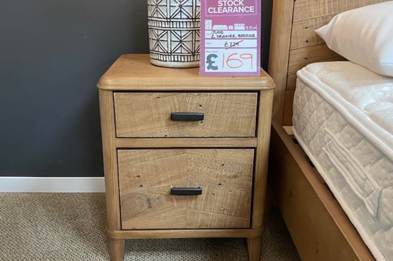 Ex-Display St Austell - Baker Jude Reclaimed Wood 2 Drawer Bedside Table Ex-Display St Austell - Baker Jude Reclaimed Wood 2 Drawer Bedside Table