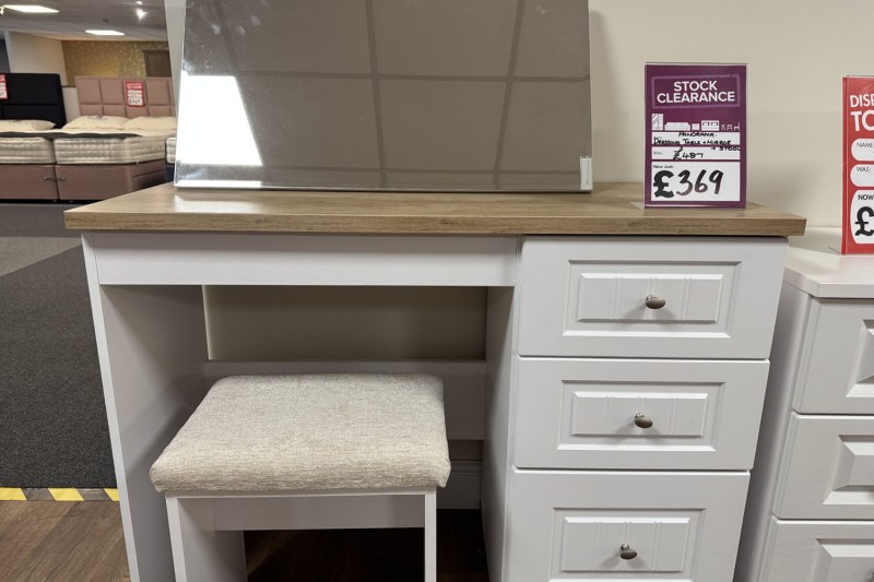 Ex-Display Plymouth - Panorama Dressing Table + Mirror + Stool Ex-Display Plymouth - Panorama Dressing Table + Mirror + Stool